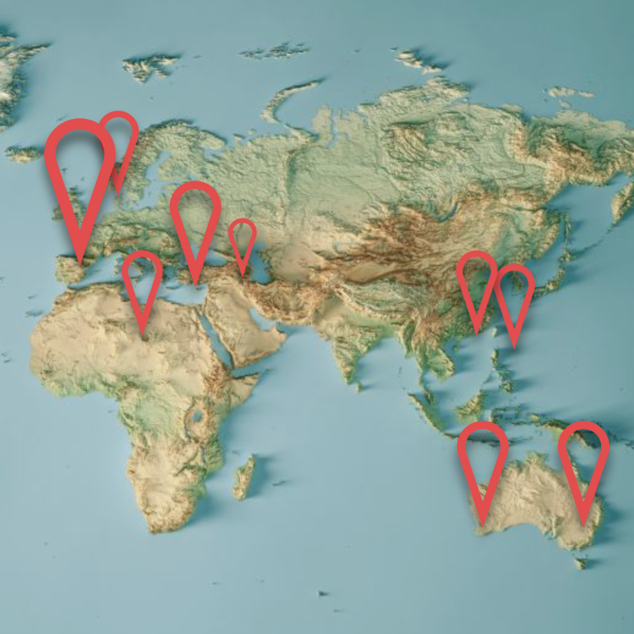 Map of JK Fellows around the world.